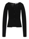 Acne Studios Ribbed Cotton Cardigan In Black