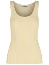 Acne Studios Ribbed Texture Scoop Neck Tank Top In Cream