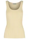 Acne Studios Ribbed Texture Scoop Neck Tank Top In Beige