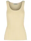 Acne Studios Ribbed Texture Scoop Neck Tank Top In Neutrals
