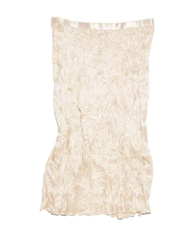 Acne Studios Creased Silk-blend Pencil Skirt In White