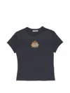 Acne Studios Navy Crest Logo T-shirt In Blue