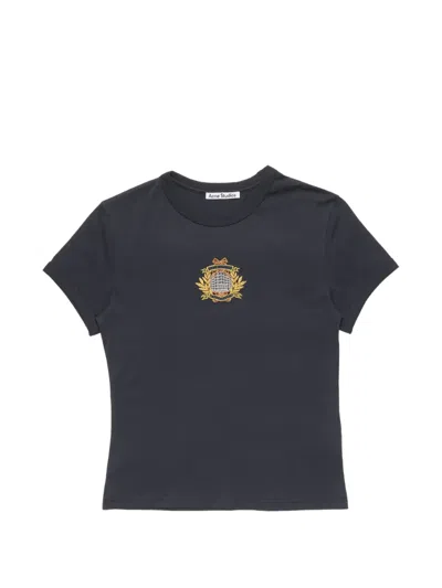 Acne Studios Crest Logo T-shirt In Blue