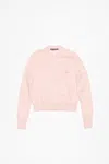 Acne Studios Wool Crew Neck Cardigan In Faded Pink Melange