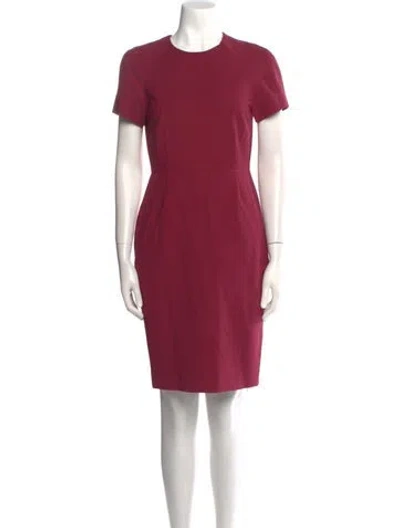 Pre-owned Acne Studios Crew Neck Knee-length Dress In Burgundy