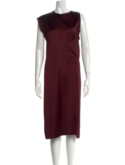 Pre-owned Acne Studios Crew Neck Knee-length Dress In Burgundy