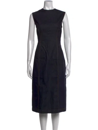 Pre-owned Acne Studios Crew Neck Knee-length Dress W/ Tags In Blue