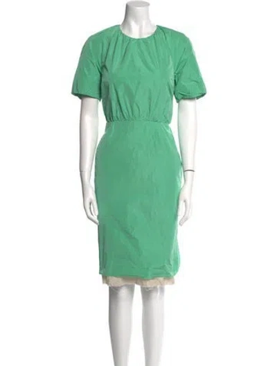 Pre-owned Acne Studios Crew Neck Knee-length Dress W/ Tags In Green