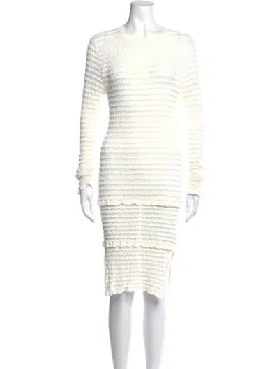 Pre-owned Acne Studios Crew Neck Knee-length Dress W/ Tags In White
