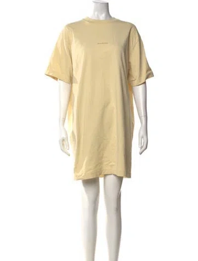Pre-owned Acne Studios Crew Neck Knee-length Dress In Yellow