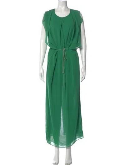 Pre-owned Acne Studios Crew Neck Long Dress In Green