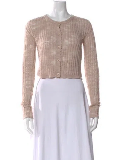 Pre-owned Acne Studios Crew Neck Long Sleeve Button-up Top In Pink