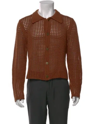 Pre-owned Acne Studios Crew Neck Long Sleeve Cardigan In Brown