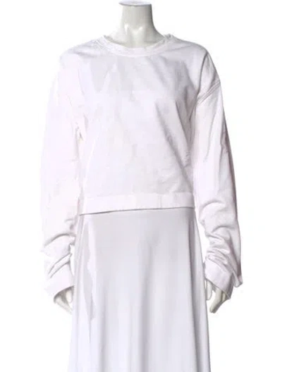 Pre-owned Acne Studios Crew Neck Long Sleeve Crop Top In White
