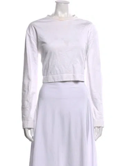 Pre-owned Acne Studios Crew Neck Long Sleeve Crop Top In White