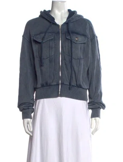 Pre-owned Acne Studios Crew Neck Long Sleeve Hoodie In Blue