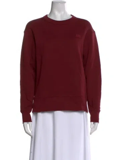 Pre-owned Acne Studios Crew Neck Long Sleeve Sweatshirt In Burgundy