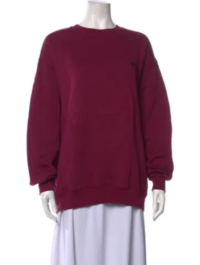 Pre-owned Acne Studios Crew Neck Long Sleeve Sweatshirt In Burgundy