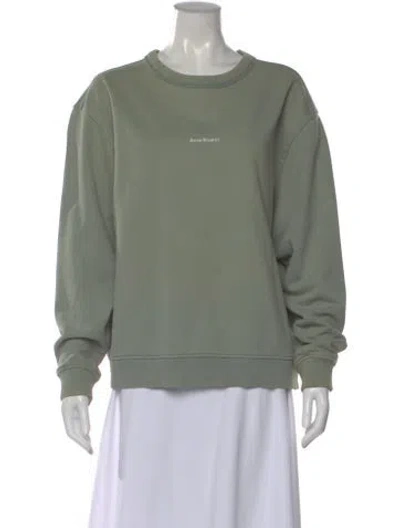 Pre-owned Acne Studios Crew Neck Long Sleeve Sweatshirt In Green