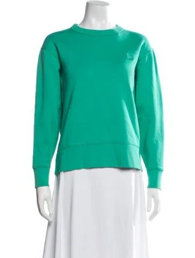 Pre-owned Acne Studios Crew Neck Long Sleeve Sweatshirt In Green