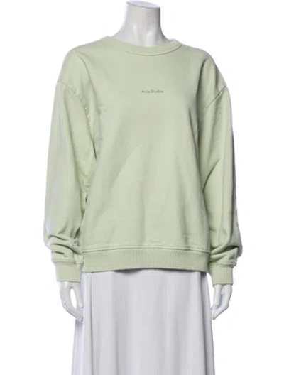 Pre-owned Acne Studios Crew Neck Long Sleeve Sweatshirt In Green