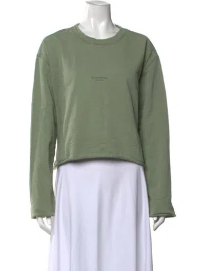 Pre-owned Acne Studios Crew Neck Long Sleeve Sweatshirt In Green