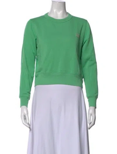 Pre-owned Acne Studios Crew Neck Long Sleeve Sweatshirt In Green