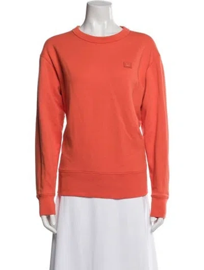 Pre-owned Acne Studios Crew Neck Long Sleeve Sweatshirt In Orange
