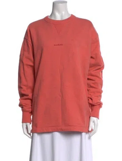 Pre-owned Acne Studios Crew Neck Long Sleeve Sweatshirt In Orange