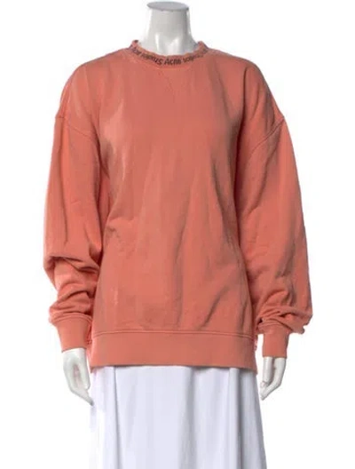 Pre-owned Acne Studios Crew Neck Long Sleeve Sweatshirt In Pink