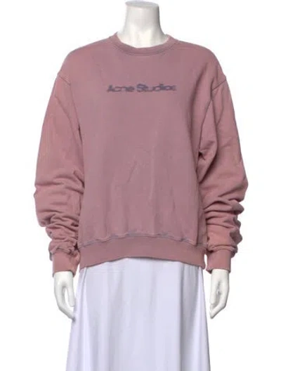 Pre-owned Acne Studios Crew Neck Long Sleeve Sweatshirt In Pink