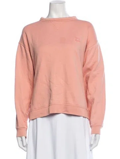 Pre-owned Acne Studios Crew Neck Long Sleeve Sweatshirt In Pink