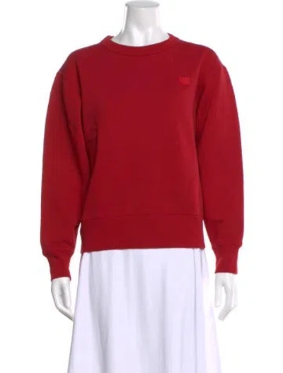 Pre-owned Acne Studios Crew Neck Long Sleeve Sweatshirt In Red