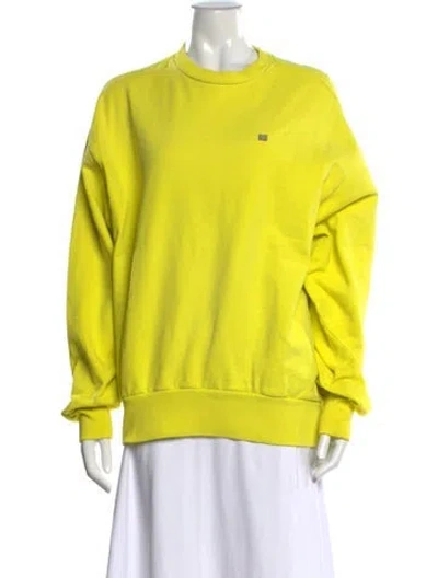 Pre-owned Acne Studios Crew Neck Long Sleeve Sweatshirt In Yellow