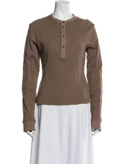 Pre-owned Acne Studios Crew Neck Long Sleeve Top In Brown