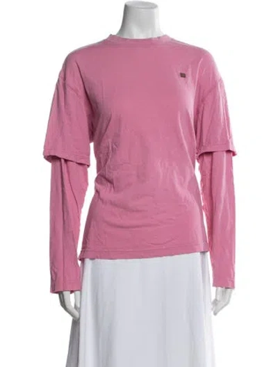Pre-owned Acne Studios Crew Neck Long Sleeve Top In Pink