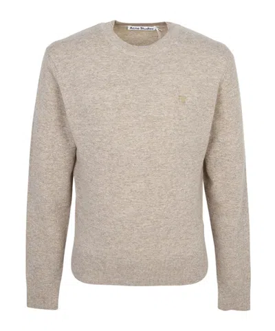 Acne Studios Crew Neck Long-sleeved Sweater In Metallic