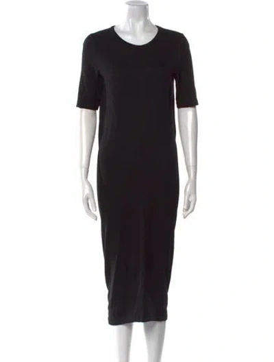 Pre-owned Acne Studios Crew Neck Midi Length Dress In Black
