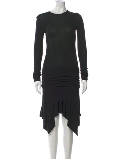 Pre-owned Acne Studios Crew Neck Midi Length Dress In Black