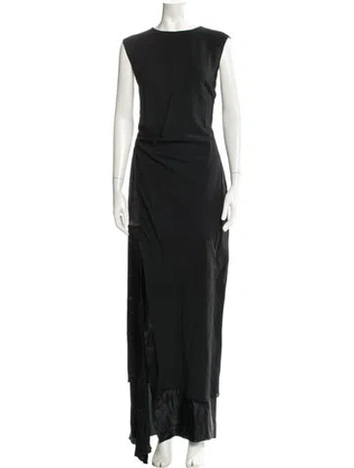 Pre-owned Acne Studios Crew Neck Midi Length Dress In Black