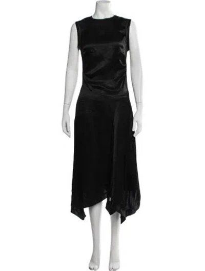 Pre-owned Acne Studios Crew Neck Midi Length Dress In Black