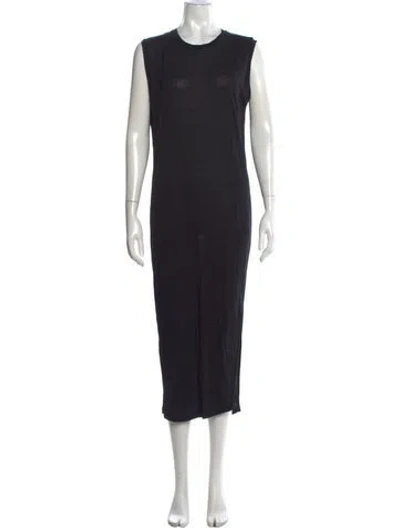 Pre-owned Acne Studios Crew Neck Midi Length Dress In Black