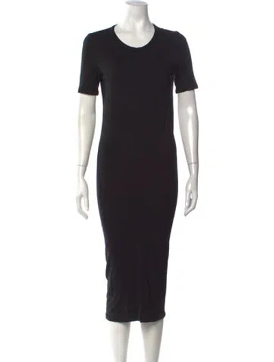 Pre-owned Acne Studios Crew Neck Midi Length Dress In Black