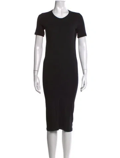 Pre-owned Acne Studios Crew Neck Midi Length Dress In Black
