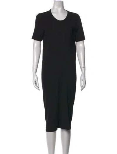 Pre-owned Acne Studios Crew Neck Midi Length Dress In Black
