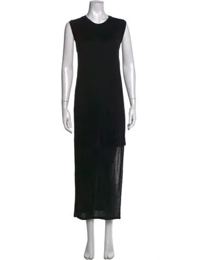 Pre-owned Acne Studios Crew Neck Midi Length Dress In Black