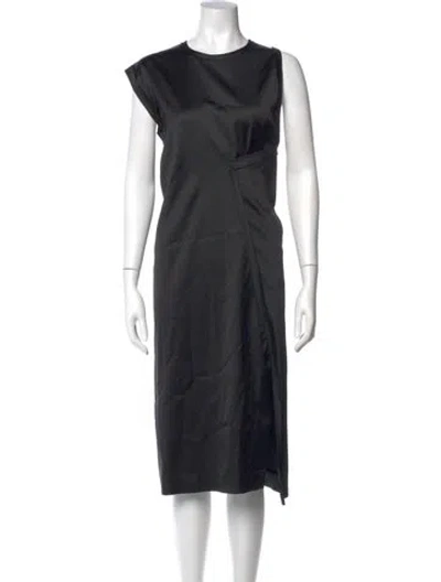 Pre-owned Acne Studios Crew Neck Midi Length Dress In Blue