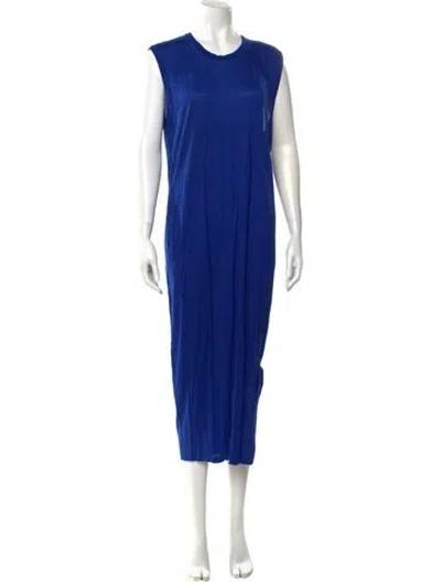 Pre-owned Acne Studios Crew Neck Midi Length Dress In Blue