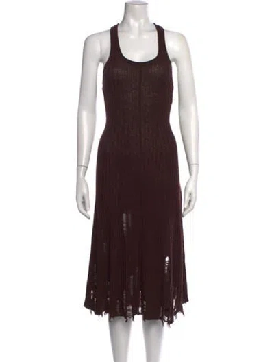 Pre-owned Acne Studios Crew Neck Midi Length Dress In Brown
