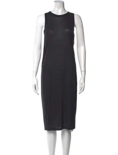 Pre-owned Acne Studios Crew Neck Midi Length Dress In Gray